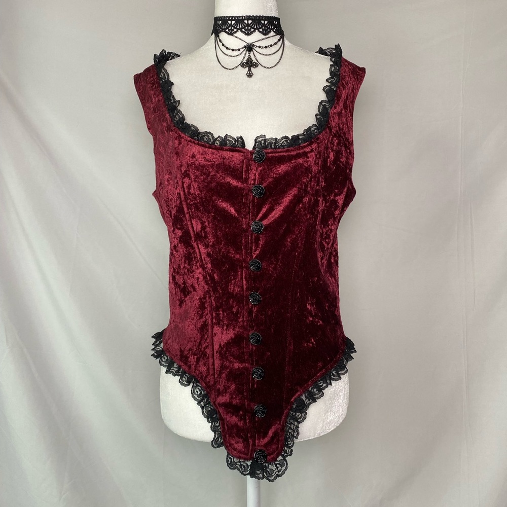 gothic velvet corset vest